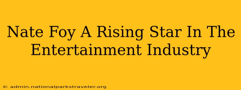 Nate Foy A Rising Star In The Entertainment Industry